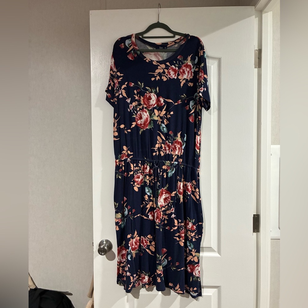 Floral Navy Maxi Dress